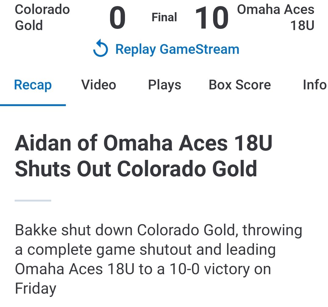 Aidan pitched a great game today in the Colorado summer championships tournament game today!   Uncommitted ‘22