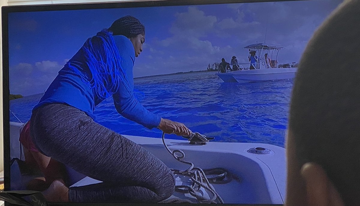 SamanhattanPR's tweet photo. @CarleeMJ_ you probably know how crazy impactful seeing a black woman on this @NatGeo shark series is for young black kids... but we had to look you up! And just wow on the @MISS_Elasmo org! My 9yo son is glued to the tv now. cc: @Disney https://t.co/ZUVJdJ16zb
