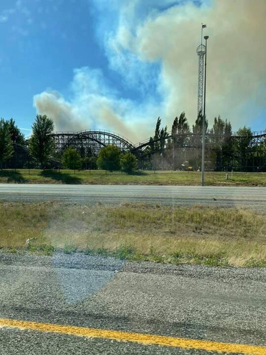 #BREAKING: Silverwood is evacuating because of a fast-moving fire. A fire chief tells me evacuations of homes have been ordered. 📸: Chud Wendle