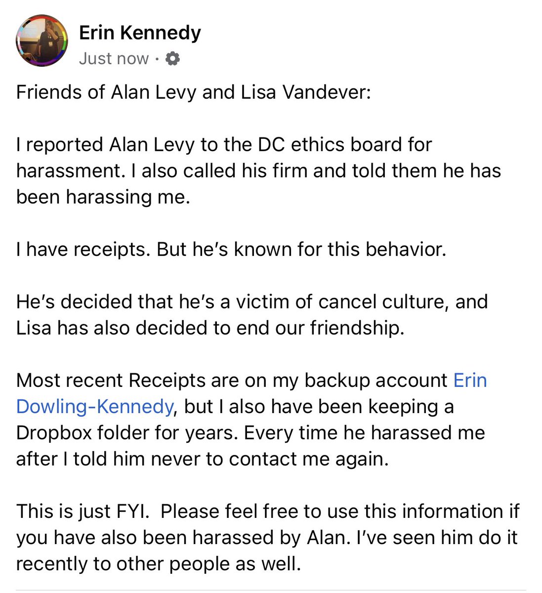 Friends of Alan Levy and Lisa Vandever: