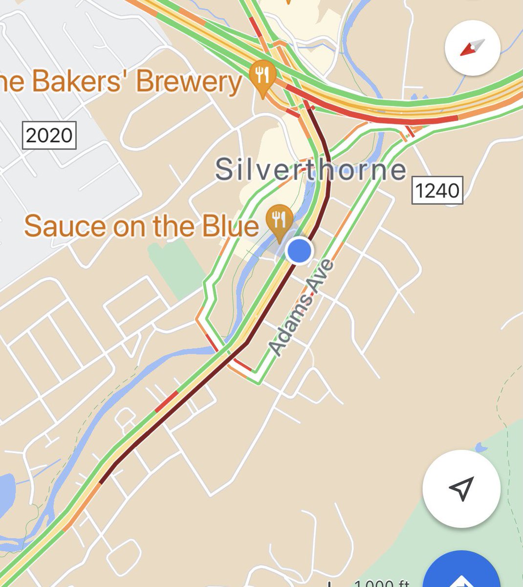 cheflisac's tweet photo. @ColoradoDOT it’s a tad ridiculous to not have help directing the craziness happening after being diverted a few hours from Glenwood Springs. People cutting each other off and using turn lanes to get around traffic. It was a +20 before I took the screen shot. https://t.co/8qqvulD8xa