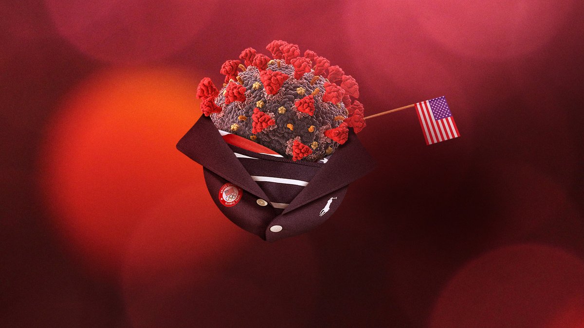 TheOnion's tweet photo. Covid Particle Sporting Ralph Lauren Team USA Uniform At Opening Ceremony https://t.co/DfrOyroBnh https://t.co/QWfWf2mcNm