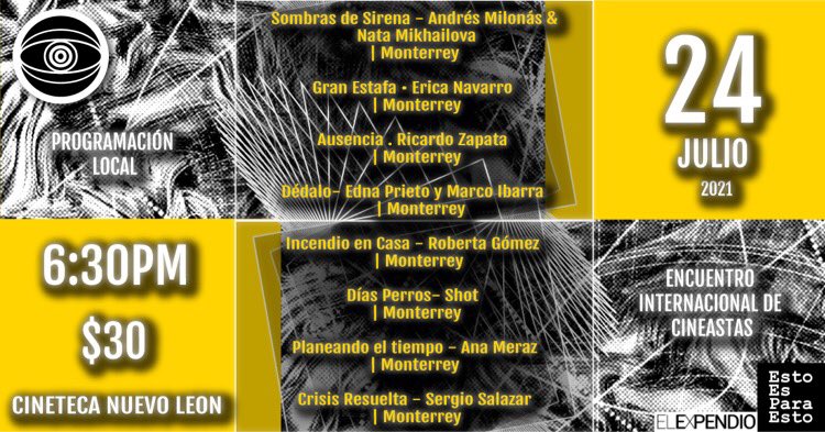 Salazarasc's tweet photo. Sábado 6:30 pm 👉🏻 #cortometrajes en #CinetecaNL como parte del Encuentro Internacional de Cineastas de #EstoEsParaEsto 👁 :
#CrisisResuelta con @FdelaReguera será parte de la Programación Local ✌🏻
.
.
.
#mtyfollow #monterrey #Cine #fantasmafilms #crewmonterrey #cinemonterrey https://t.co/vHqdaWt2x8