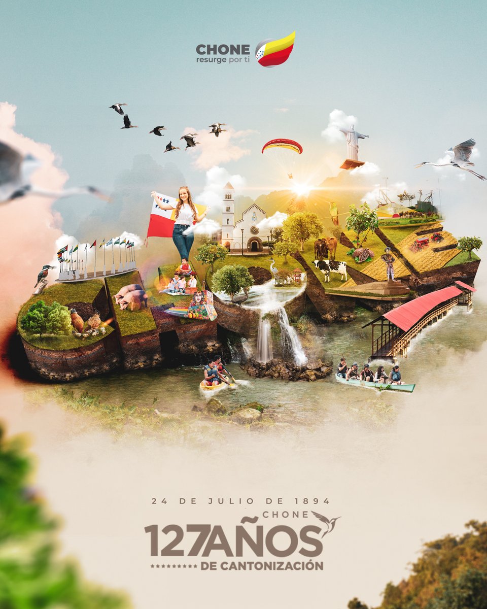municipiochone's tweet photo. ¡Chone llega a sus 127 años de cantonización con un legado de acontecimientos que la ubican entre los cantones más dinámicos y con proyección del país!

#24deJulio
#Cantonización
#Chone127Años https://t.co/8wle9YLm9X