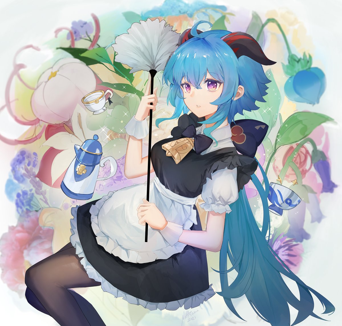 甘雨|かんう(原神) 「Maid Ganyu

#GenshinImpact 
#原神 」|Nattsumeのイラスト