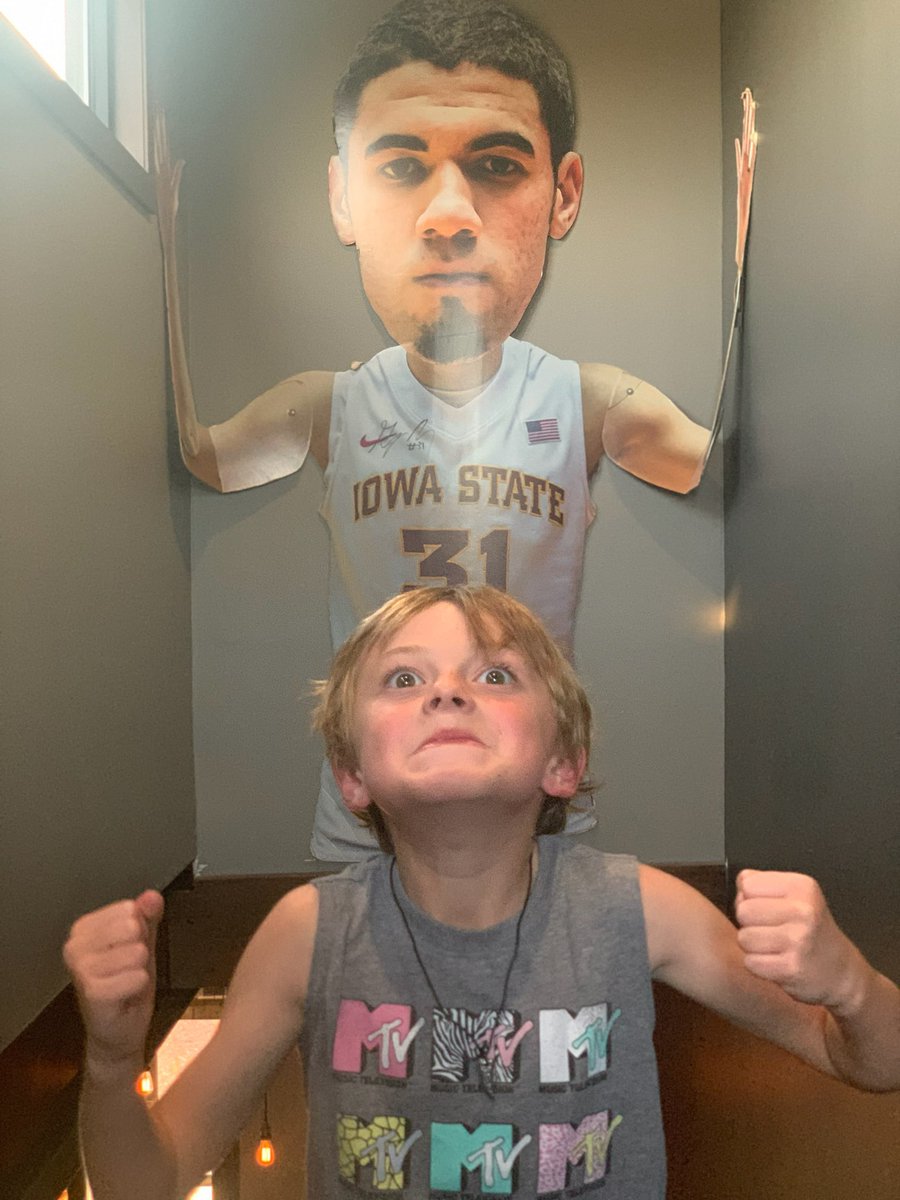 Yo @GeorgesNiang20 my son heard you were back in #ames so he recreated your #wallaby poster. #Cyclones #iowastate