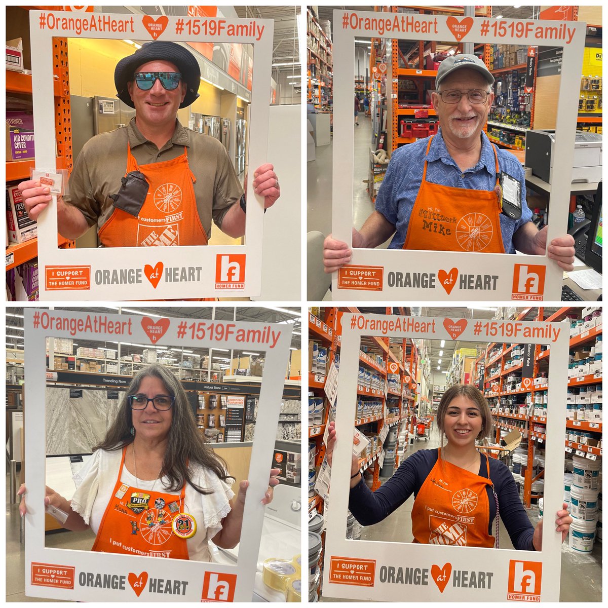 Driving Homer Fund Awareness, passing out pins and capturing our #OrangeAtHeart associates at 1519! <a href="/HomerFund/">The Homer Fund</a> <a href="/LisaH1519/">Lisa H</a> #1519Family
