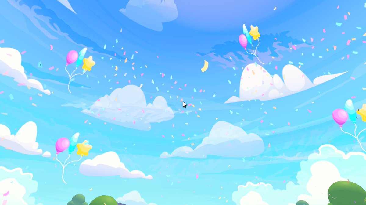 Jack_Fluke's tweet photo. @WonderWorksRB I don't know if this counts as an item, but I loved the sky and the confetti rain. The game is so beautiful and magical like that. 🌈🦄 #WWSBDAY https://t.co/k6bNJQ8iEu