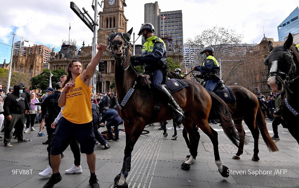 The irresponsible and shocking actions of those who engaged in acts of violence today against police officers doing their job have no place in society and should face the full force of the law - our police deserve respect and have taken risks to keep us safe during COVID-19