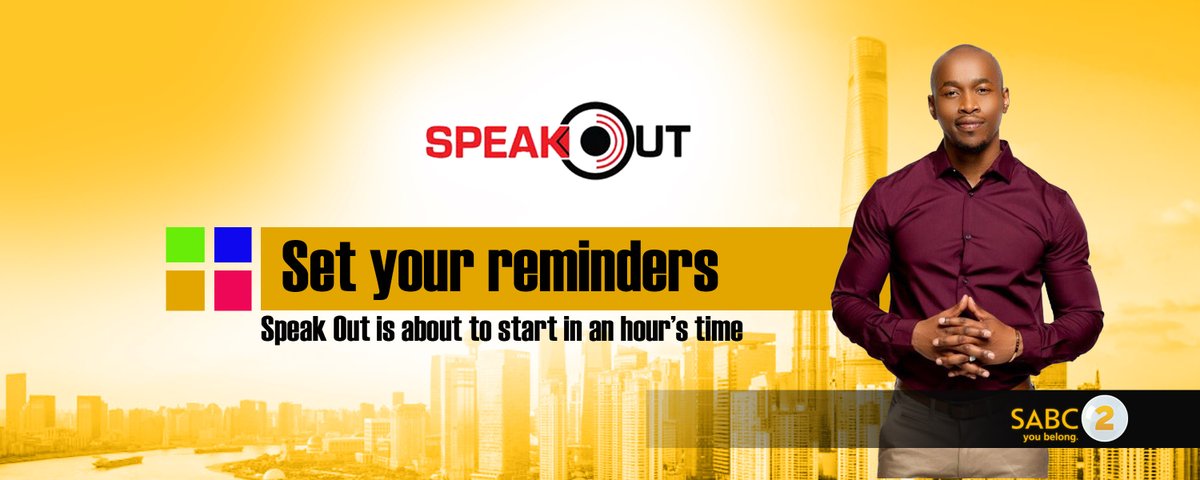 Speak Out is about to start in an hour's time. Rush home and tune into <a href="/SABC_2/">SABC_2</a> at 8h30pm. | <a href="/HOWZA_SA/">Tshepo Mosese</a>
