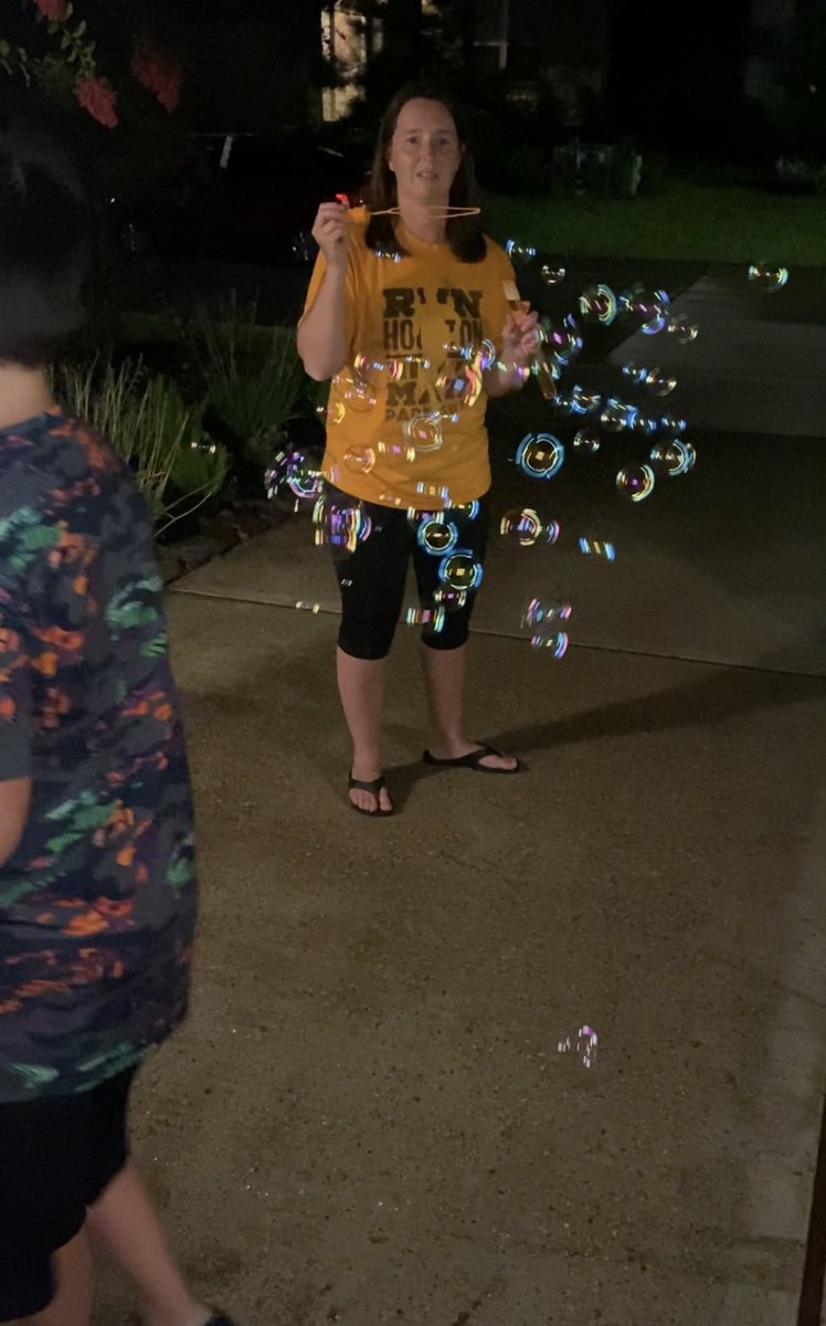Bubble selfie….having some bubble fun with my son!  #creightonsummerfun
