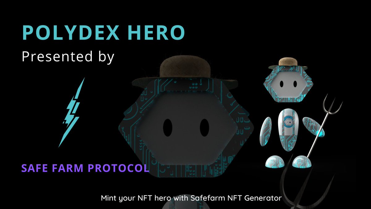 Safefarmpolygon's tweet photo. Welcome @PolyDexFi on 🌊 board with us. #1 AMM on Polygon Network

Stake Polydex tokens to mint⚡️Polydex hero with @Safefarmpolygon 

#MATICNetwork #NFT #Safefarm https://t.co/4zZgFtruTq