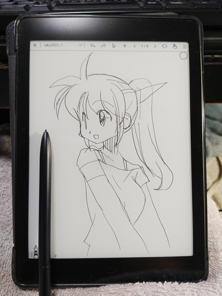sakana0147's tweet photo. 電子らくがき帳(電子ペーパー)は7インチくらいがちょうどいいわ。10インチは重い。#likebook https://t.co/GhVPLOuwfT