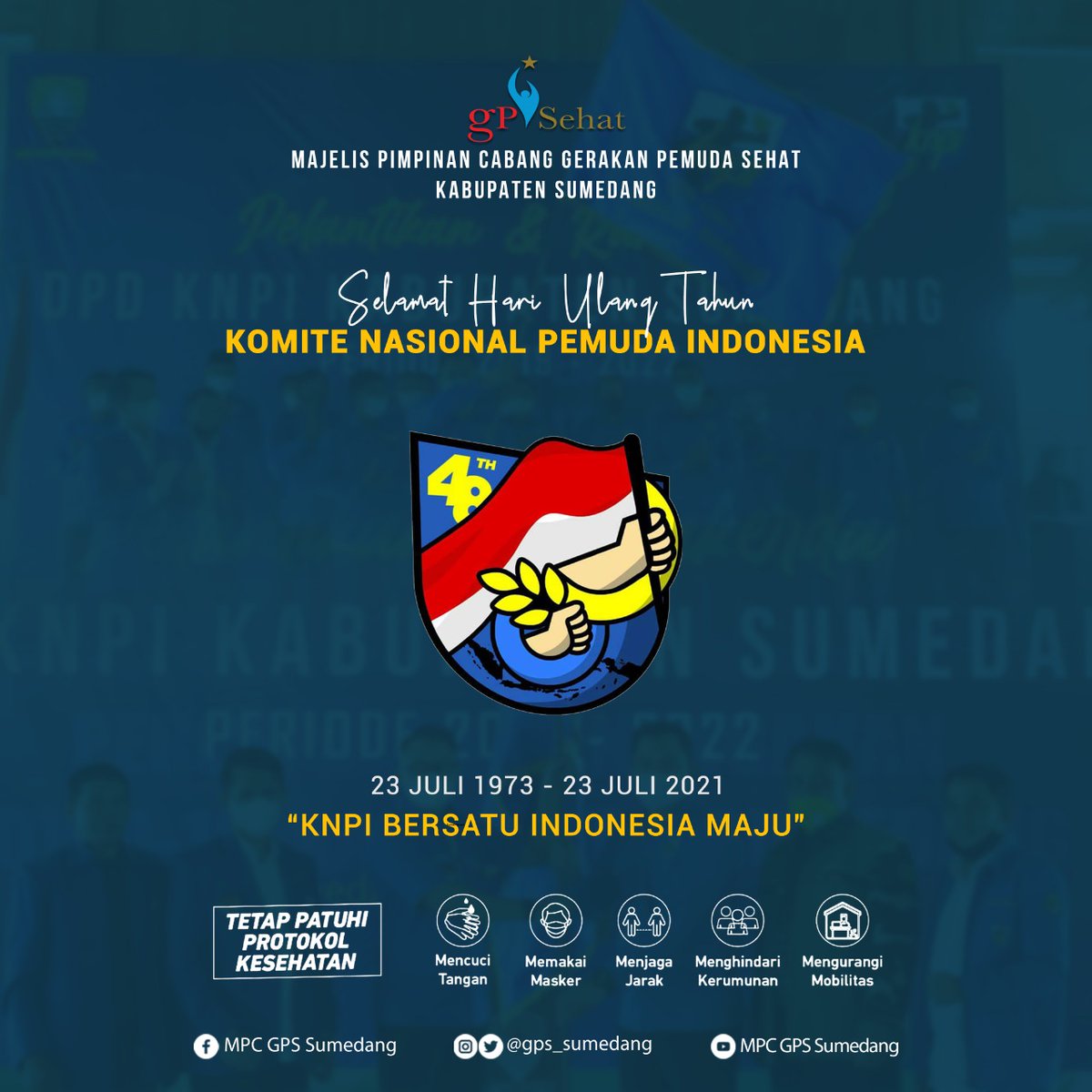gps_sumedang's tweet photo. KNPI Dirgahayu
Selamat Ulang Tahun KNPI Ke 48. Semoga Keberadaan KNPI benar2 terasakan khususnya untuk para pemuda di Kabupaten Sumedang.

@acep_ansor @nadyanurpratiwi @PemudaJABAR #knpi #KitaPercayaJokowi https://t.co/6LTiIj1AAt