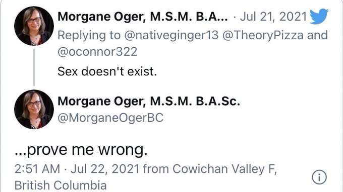 explicitly saying sex doesn't exist