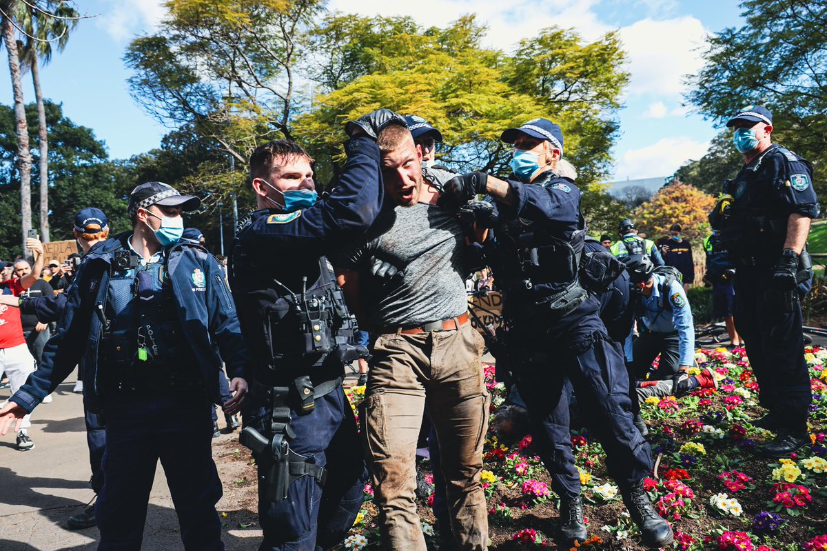 Anti-lockdown protesters in Sydney’s CBD. Thousands were there. <a href="/abcnews/">ABC News</a>