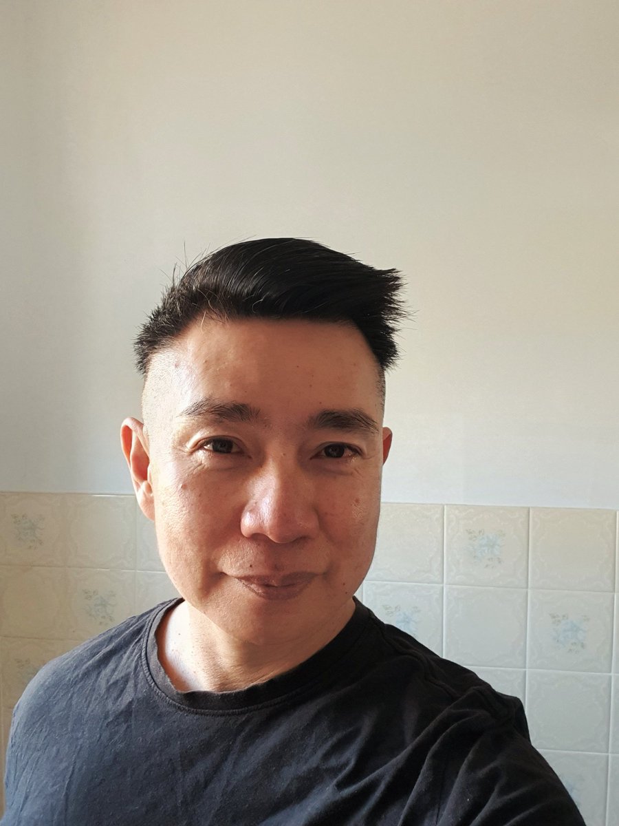 ThangNgo's tweet photo. We've been together for 31 years but there's always still a first. @walterm giving me a haircut! #COVID19nsw #covidcut #canleyvale #lockdownstyle https://t.co/rgCkEgESW9