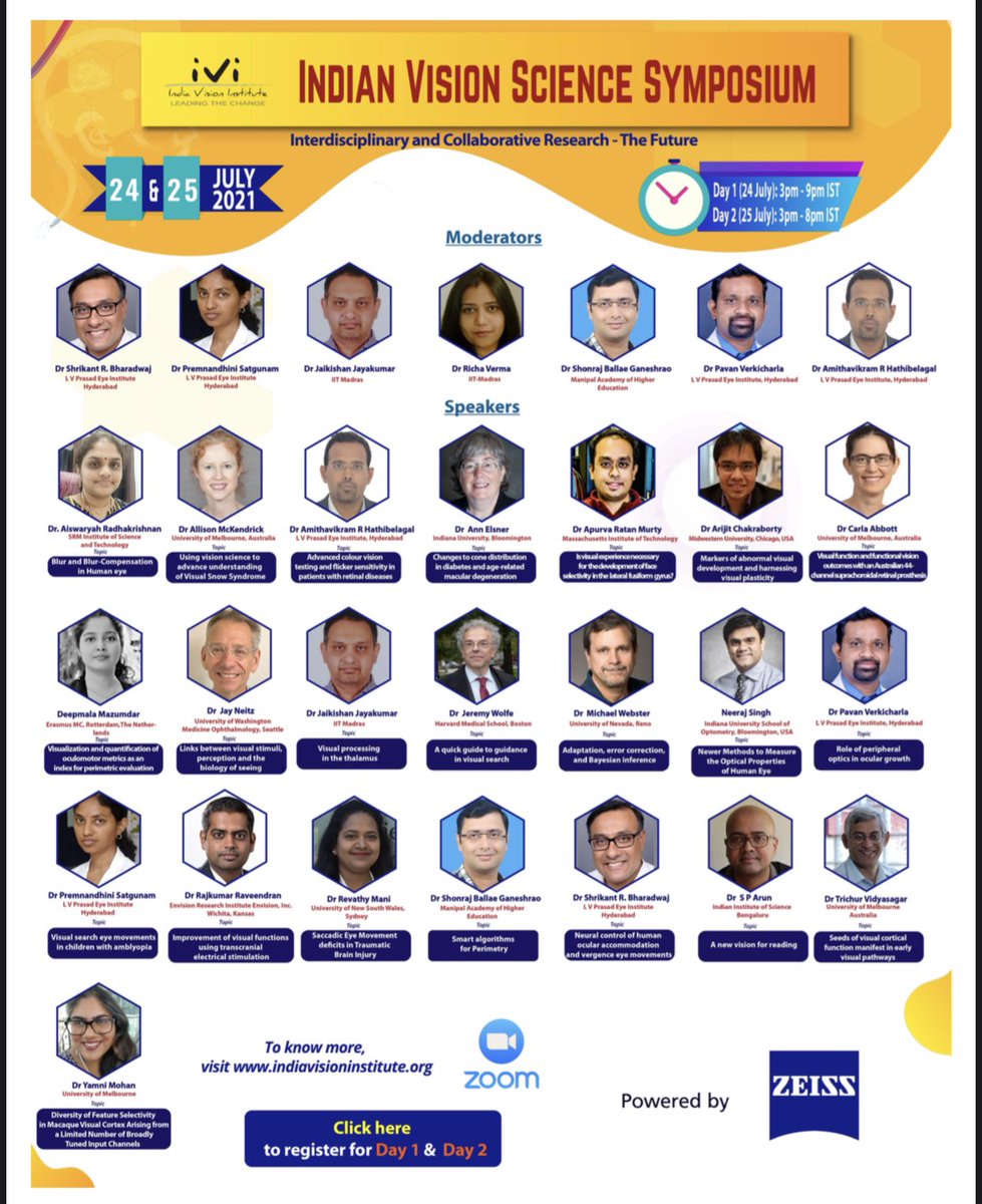 NeerajSingh____'s tweet photo. Some great talks in the inaugural Indian Vision Science Symposium starting today. I would be speaking on the newer methods to measure the optical properties of human eyes. @OptometryIndia @IU_Optometry @aaopt @IUBloomington @iucorl #research #visionscience https://t.co/Bf7gnWdKIh