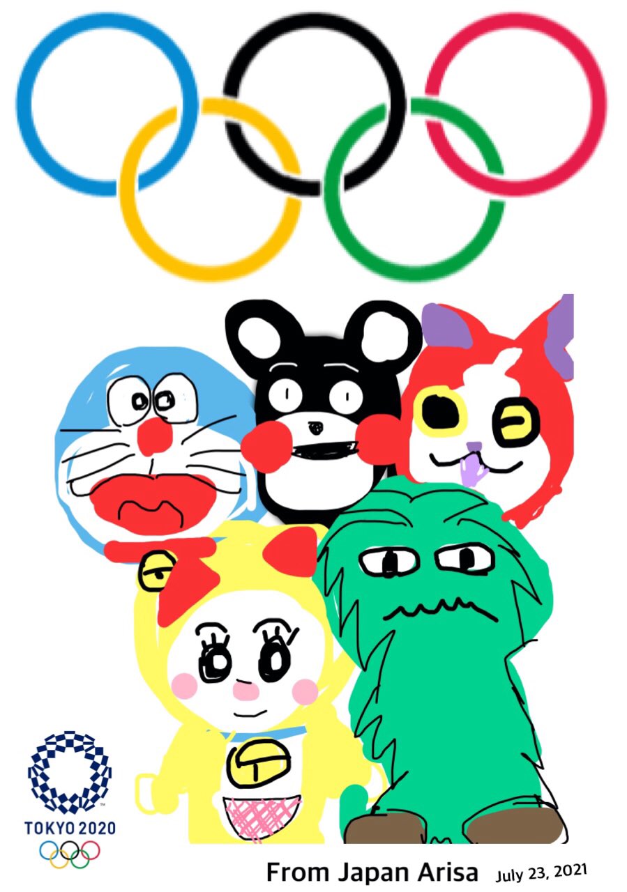 ありっす I Drew The Picture Of The Olympics Tokyoolympic Olympic ドラえもん くまモン ジバニャン ドラミちゃん モリゾー T Co Y8ot3tnzpw Twitter
