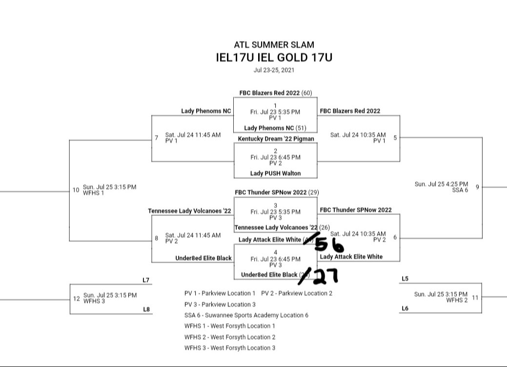 Check out the '22 Lady Attack Elite white  tomorrow @ Parkview HS  10:35am CT 2