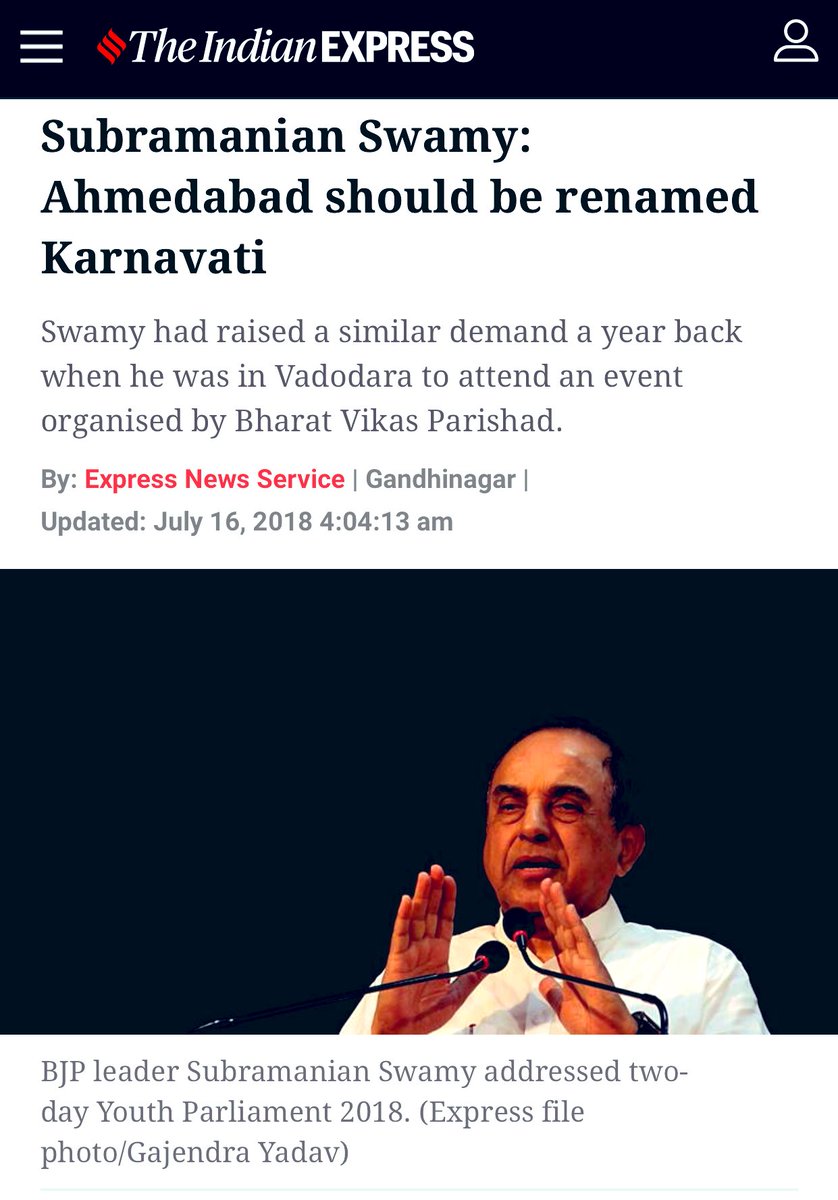vishalnautamlal's tweet photo. @Swamy39 @Navadeep_ @VarshaThacker @RamyaBhat26 @Dharma2X @Dharma4X @nviswam @colkt @ranganaathan @Treasure1725 @6arb0ndi0xyjain @AkalawadiMahesh @SwamyBhakt @8Y8ZQ @Shawshanko @mohandastg @tony_karyakarta @naveen_42_ @gprasad28 @MrRao_RB @Bhaskarg77G @madhukishwar @minal_vhs @VHSAustralia @MD_Nalapat @DostKhan_Jammu @jagdishshetty @myogiadityanath 🇮🇳Leader becomes secular as soon as he reaches🪄PM’s chair
when Modi was CM Gujarat his request was declined by thn PM to rename #Ahmedabad to #Karnavati but now Modi जी is PM so at least now renaming should be done at the earliest ~ Dr @Swamy39 at #KarnavatiUniversity #YP2018 https://t.co/iQlqvpgnw9