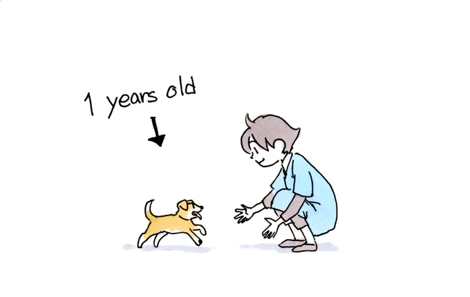ワンコ17歳は、いつもうつむいたままです。なので顔が見たくて床にぺたんと倒れている人間がいるのが、老犬のいる家庭です。
#秘密結社老犬倶楽部 
#オリンピックなので外国の方にもわかるように描いてみました 