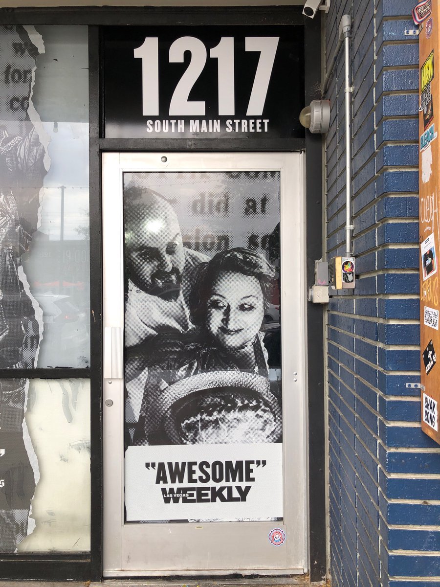 Not only did I get to play #MrsLovett (bucket list role!) at <a href="/majesticrep/">MajesticRep</a> last year, but now it's immortalized on the front door of the theatre! I feel #DowntownLV famous!