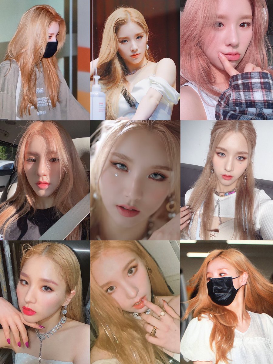 hjnlooks's tweet image. blonde heejin era is over