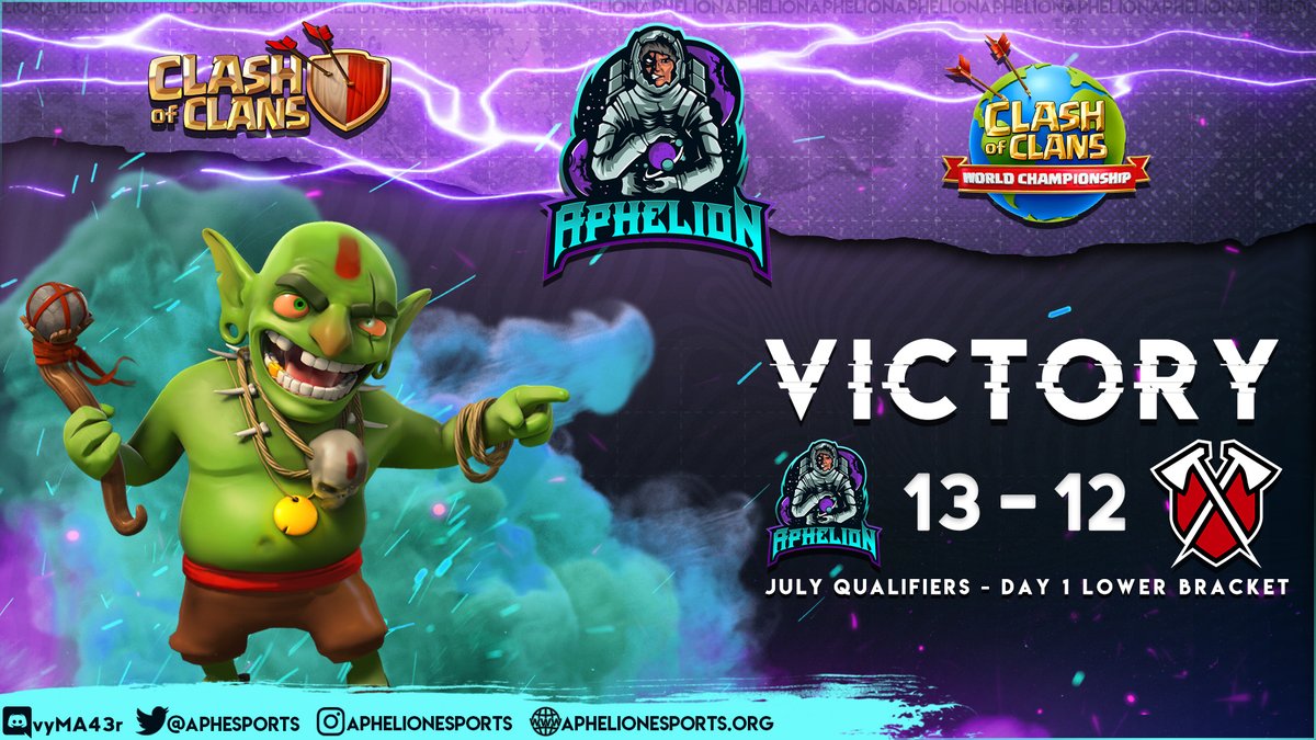 Aphelion eSports® (@aphesports) on Twitter photo Day 1 of the <a href="/CoCEsports/">Clash of Clans Esports</a> July Qualifier is in the books, and what a day it was!
With a close 13⭐️ - 12⭐️ Victory over <a href="/TribeGaming/">Tribe Gaming</a>, we qualify for day 2!
Be sure to tune in at 9pm EDT tomorrow to support us as we continue our run.
#AEAlwaysEvolving Day 1 of the <a href="/CoCEsports/">Clash of Clans Esports</a> July Qualifier is in the books, and what a day it was!
With a close 13⭐️ - 12⭐️ Victory over <a href="/TribeGaming/">Tribe Gaming</a>, we qualify for day 2!
Be sure to tune in at 9pm EDT tomorrow to support us as we continue our run.
#AEAlwaysEvolving