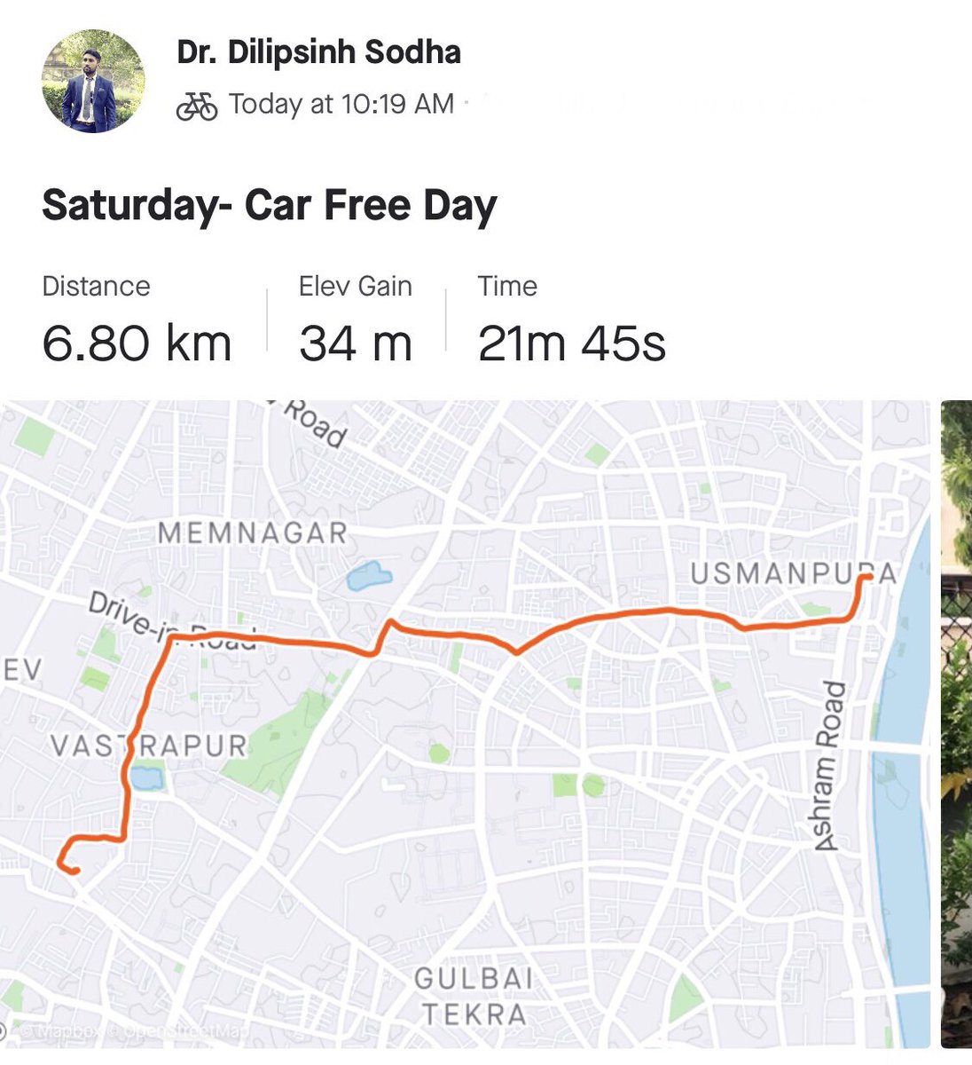 DrDilipSodha's tweet photo. #CarFreeDay 
એક દિવસ 🚴‍♂️ માટે

Air Quality Index of @citykarnavati is 102 today.

Transforming our world - the 2030 UN Agenda for sustainable development.

#Cycles2Work #Cycles4Change https://t.co/tzs52zltNE