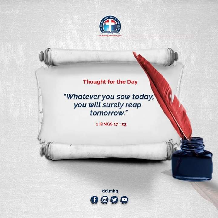 deeper_hq's tweet photo. Whatever you sow today you will surely reap tomorrow
#dailymanna #thoughtfortheday https://t.co/syCgoXRfFX