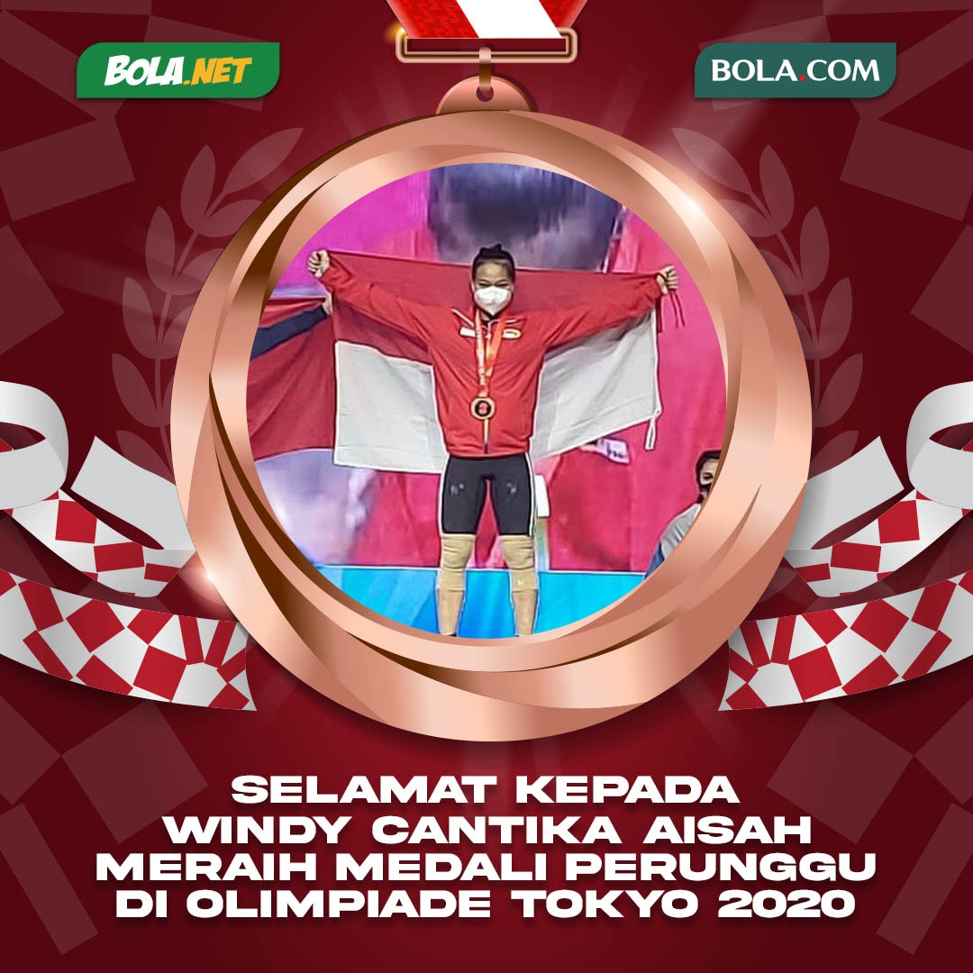 Bolanet's tweet photo. Yeaay, medali pertama Indonesia dari Olimpiade Tokyo 2020 diraih oleh Windy Cantika Aisah dari Cabor Angkat Besi.

Selamat untuk Windy Cantika Aisah!

#OlimpiadeTokyo2020 https://t.co/DjkdhuMWQj