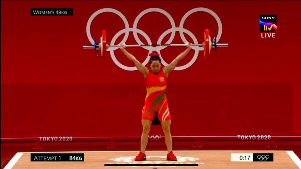 NBirenSingh's tweet photo. What a day! What a win for India. Mirabai Chanu wins silver in Weightlifting Women's 49kg category, India open tally in Tokyo Olympics. You have made the country proud today.

Bravo 👏🏼 👏🏼👏🏼 https://t.co/g4mCI9CmqE