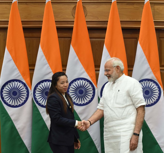 Could not have asked for a happier start to @Tokyo2020! India is elated by @mirabai_chanu’s stupendous performance. Congratulations to her for winning the Silver medal in weightlifting. Her success motivates every Indian. #Cheer4India #Tokyo2020