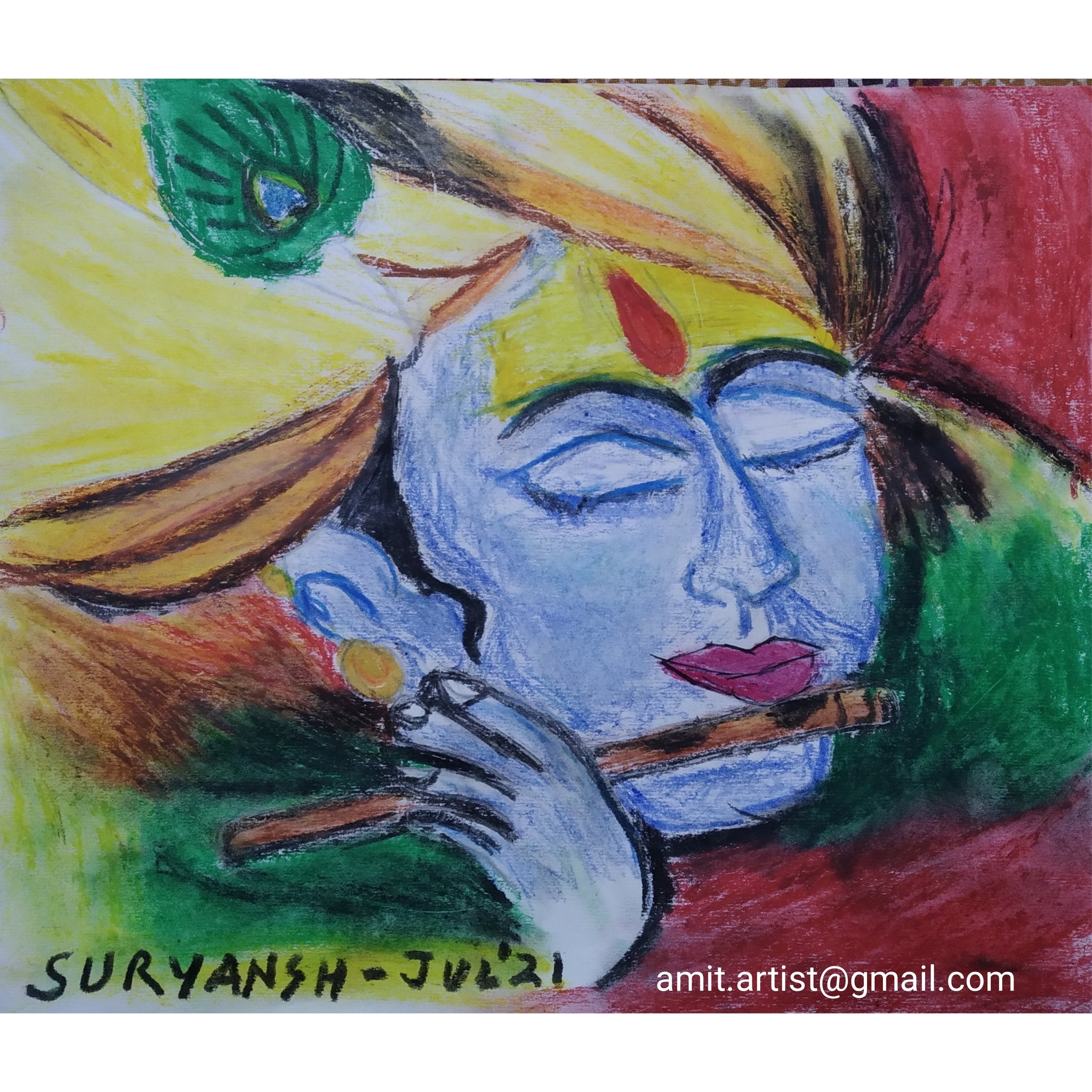 Top more than 136 krishna drawing oil pastel best