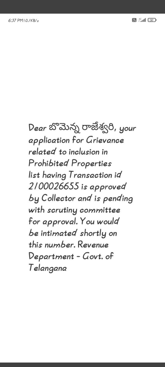 ranjith_vrr's tweet photo. @KTRTRS @Collector_JSK @trsharish 
 I am from kaleswaram village having agricultural land from our ancestors.Due to dharani portal our land is listed in Prohibited property list with out any issue,Grievence is approved by collector but pending by scrutinyteam T ID 2100026655 https://t.co/MBEPHBeUgx