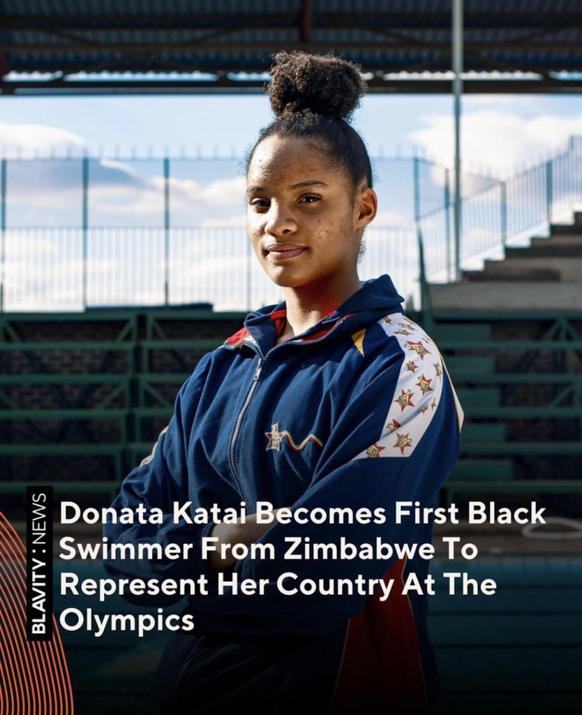 Yes black girl magic! Yes young Zimbabwean queens making herstory. Yes Donata Katai! At just 17, the 1st ever black swimmer (male &amp; female) to represent Zimbabwe at the Olympics and already blazing an unstoppable trail &amp; breaking youth records previously set by Kirsty Coventry🏅