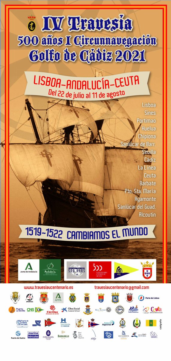 vcentenario_'s tweet photo. ⛵ Se está celebrando la IV Travesía «I Circunnavegación a Vela. Golfo de Cádiz» ¡Buena travesía!
#ProyectoVCentenario ➡ https://t.co/NsgW0hiDoY https://t.co/fYCmsvl2dy