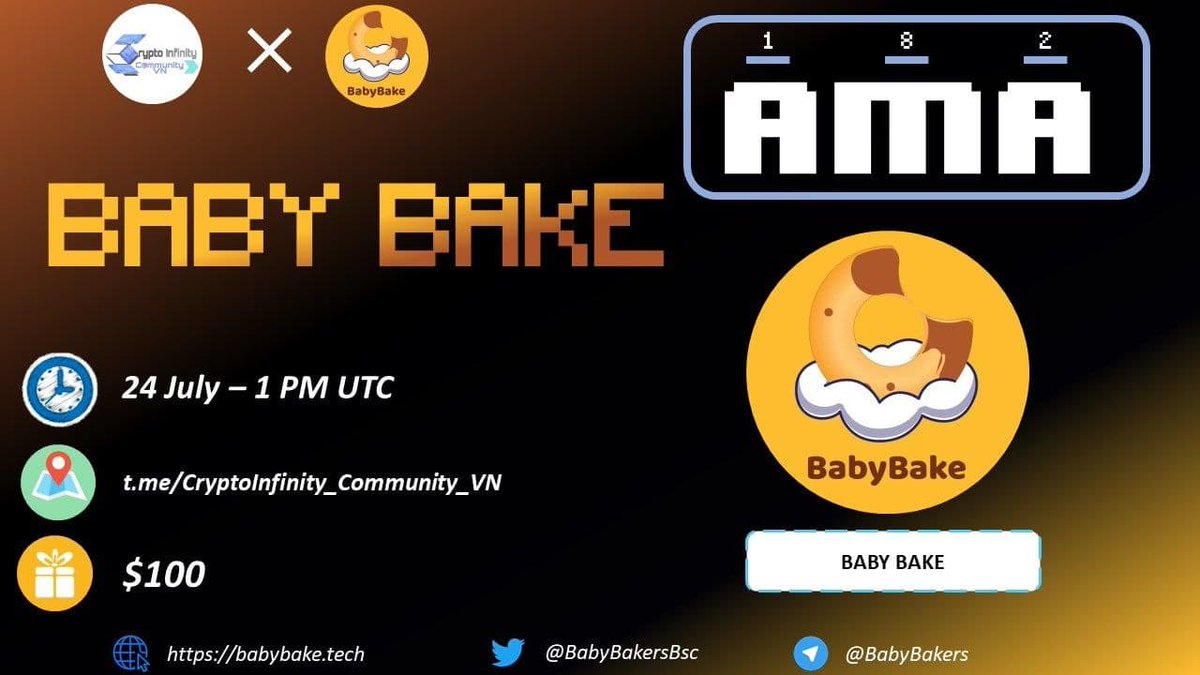 BabyBakeOldAcc's tweet photo. We are having our AMA with 30k members in the @Infinity_AMA group in just 20 minutes! Make sure to be there, ask your question about us! https://t.co/qtb5GKMDUk