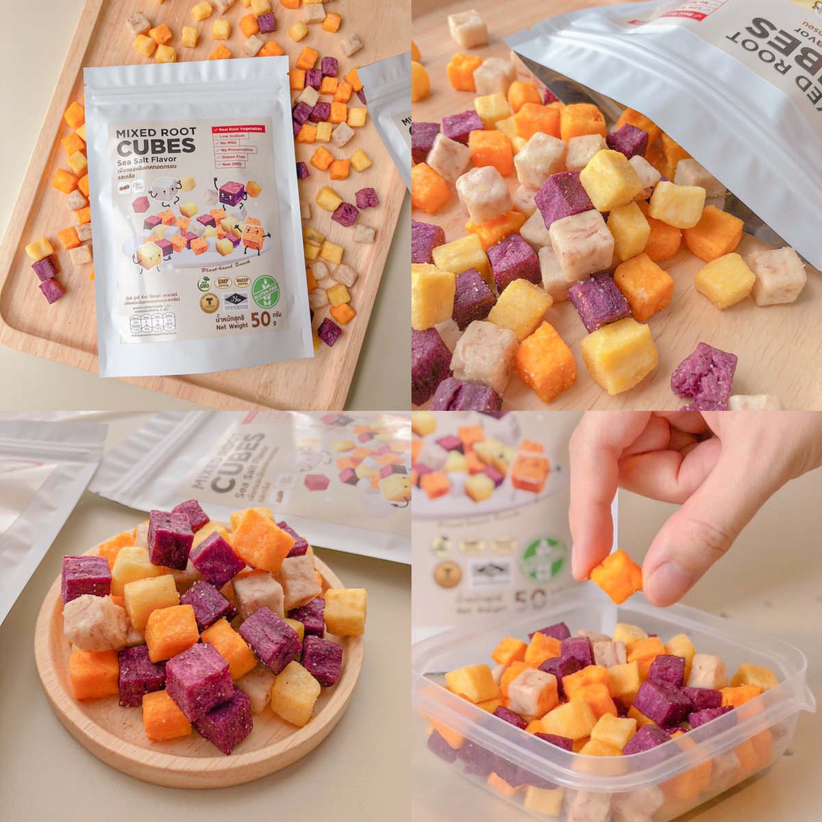 MebleSnack's tweet photo. Mixed Root Cubes 🍠มิติใหม่!!ของ #ผักอบกรอบ รส Original Sea Salt Flavor ลิ้มรสความหวานของมันหวานเผือกจากธรรมชาติ  กลมกล่อมลงตัวซองละ 59 บาท (50 กรัม )
🛒สนใจสั่งซื้อได้ที่ Shopee : https://t.co/qMLGTeJ2aU
#มีเบิ้ล #meblesnack #อร่อยบอกต่อ #รักสุขภาพ #พร้อมส่ง https://t.co/kJqFkj4uaM