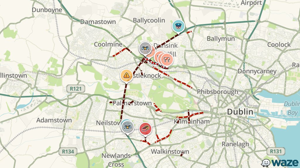 WazeTrafficDUB's tweet photo. M50 S is brutal today! Will add 1h 7m to your route #dublintraffic https://t.co/iWdV5tepcx https://t.co/OuD5meZQPG