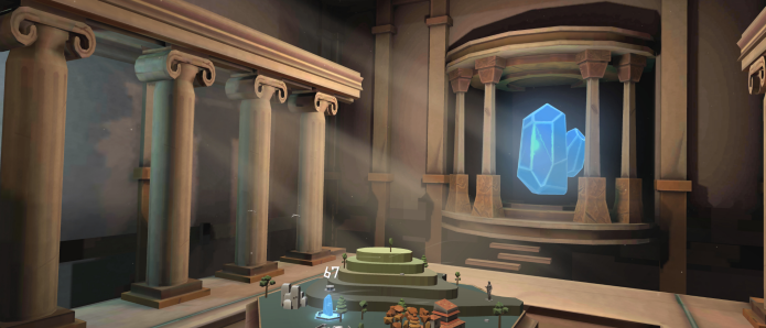 In Corpus VR you can train your stress level with the eSense Pulse biofeedback sensor to let you control and grow a virtual world! Inspired by Greek temples it has a great feel. #VRhealth #stressmanagement #biofeedback @Mindfield_de