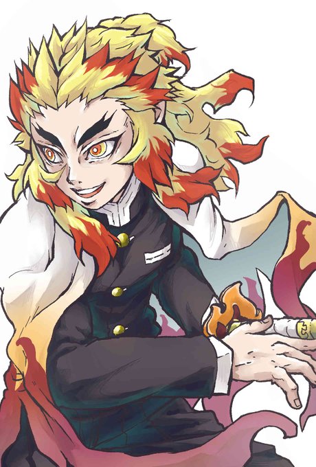 しばさんがTwitterに投稿した煉獄杏寿郎(鬼滅の刃)のイラスト。