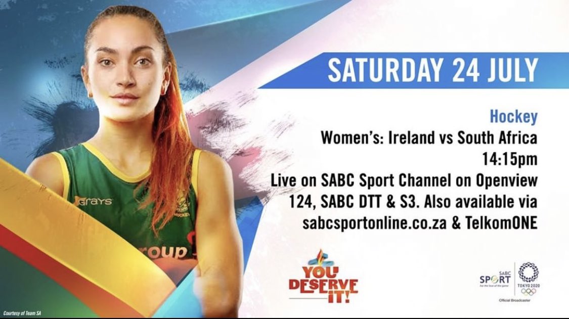 Unbelievable feeling… what an honour it is to be the official Hockey Analyst for the National Broadcaster <a href="/sabcsport/">cocacola soccerzone</a> for the <a href="/tokyo2020/">#Tokyo2020</a> <a href="/olympics/">The Olympic Games</a>! 

Catch the @sahockey_ <a href="/sawhockey/">+27845123681</a> vs <a href="/hockey_ireland/">Hockey Ireland</a> <a href="/irewomenhockey/">Green Army</a> match LIVE at 14:15.

<a href="/team_mzansi/">Team Mzansi</a> 🏑🇿🇦