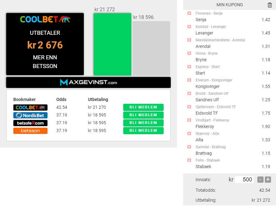 CoolbetGames's tweet photo. Endelig er NM tilbake, og under ser du 12 av dagens 32 kamper 🤯⚽️

✅ 🔁
✅ Antall mål
✅ Antall favoritter som vinner

Full uttelling kan gi #oddsbonus på 500kr 🤑

#sjekkoddsen #nm 🇳🇴 https://t.co/1LtMD0kG2f