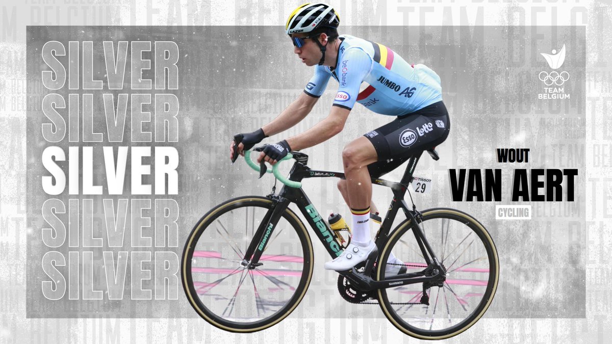 teambelgium's tweet photo. First Belgian Olympic Medal!!! @WoutvanAert wins silver!!!!! https://t.co/tLOINFnBSH