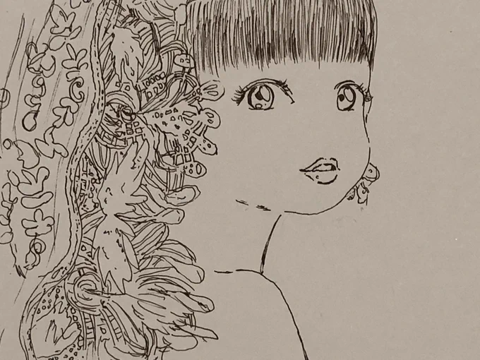 前髪自分で切ったよ✂️女の子
#イラスト #手書き #絵描きさんと繋がりたい #ボールペン #女の子 