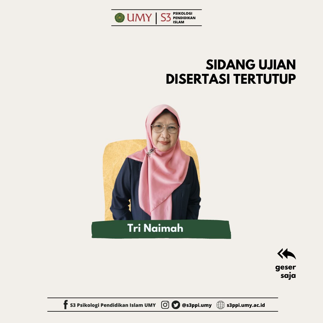 S3PPIUMY's tweet photo. [Sidang Ujian Disertasi Tertutup]

Telah digelar Sidang Ujian Disertasi Tertutup atas nama Tri Naimah

Selamat sudah sampai tahapan ini.Terus semangat dan semoga lancar dalam penelitiannya, aamiin.

#umyogya #kampusmudamendunia #pascasarjanaumy #ppiumy https://t.co/S69dsv8wU3