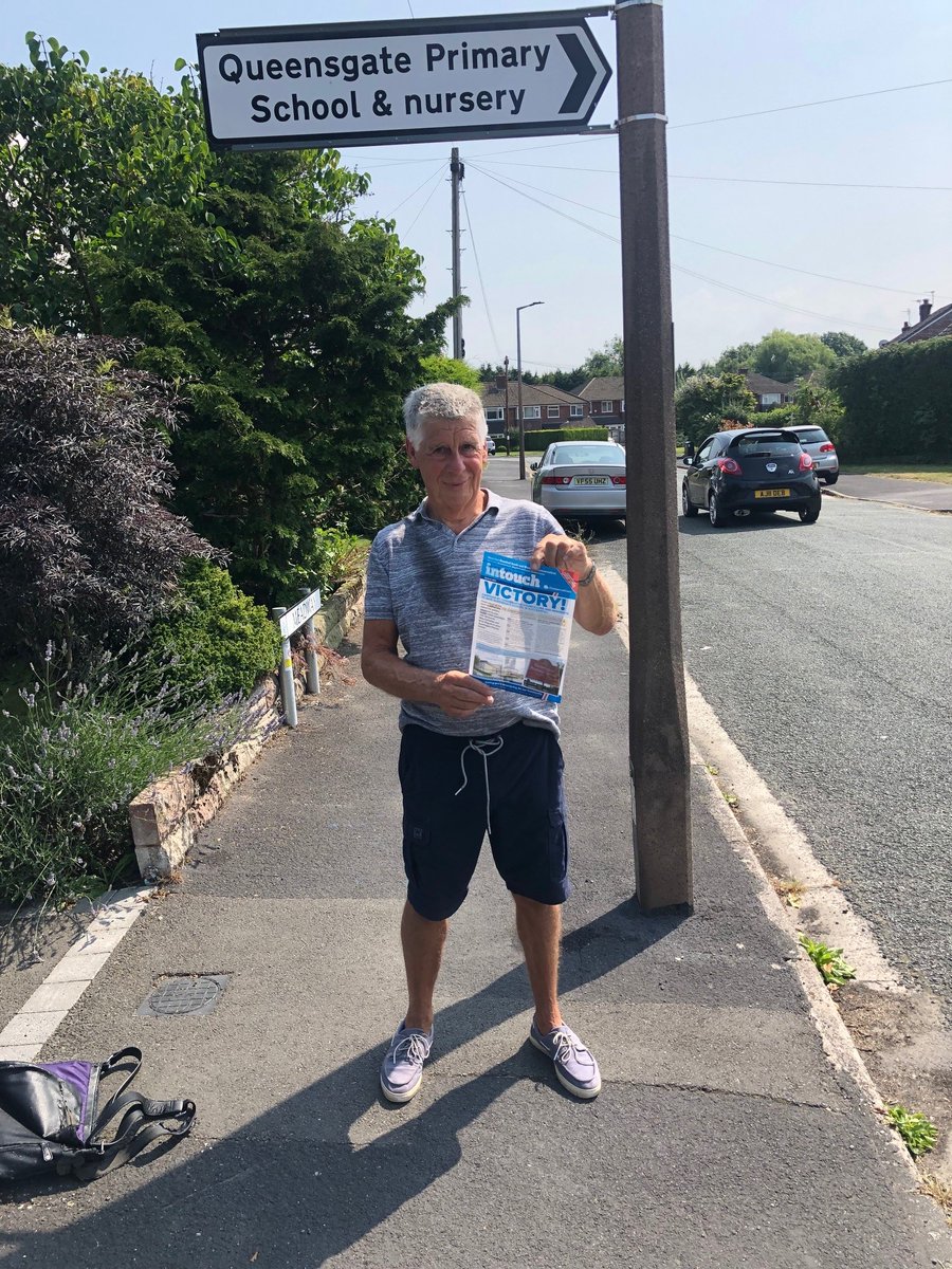 cheadle_tories's tweet photo. We are so happy for the residents of Bramhall South &amp; Woodford; Queensgate is staying where it is, and Woodford will get a brand new school!

Here you can see the leaflet we have put together, and Councillor @mcgahan_john out delivering them to residents.

#bramhall #woodford https://t.co/GOvJnNbP4F