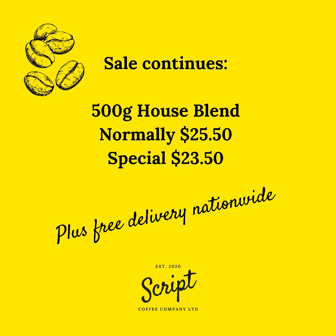 scriptcoffeeco's tweet image. Free delivery on a decent blend! 🙌🏻
scriptcoffee.co.nz